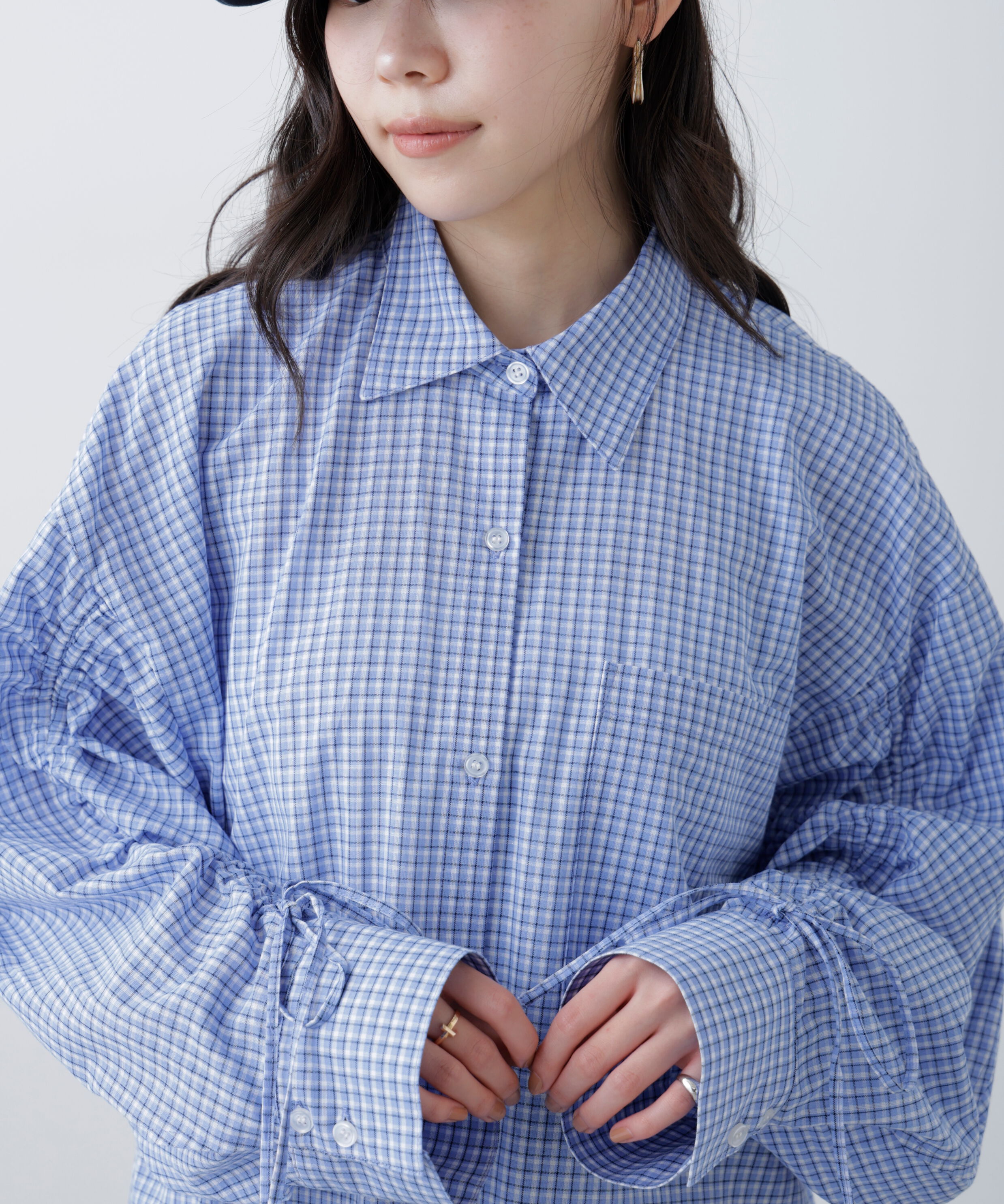  「袖シャーリングオーバーシャツ」|シャツ・ブラウス|