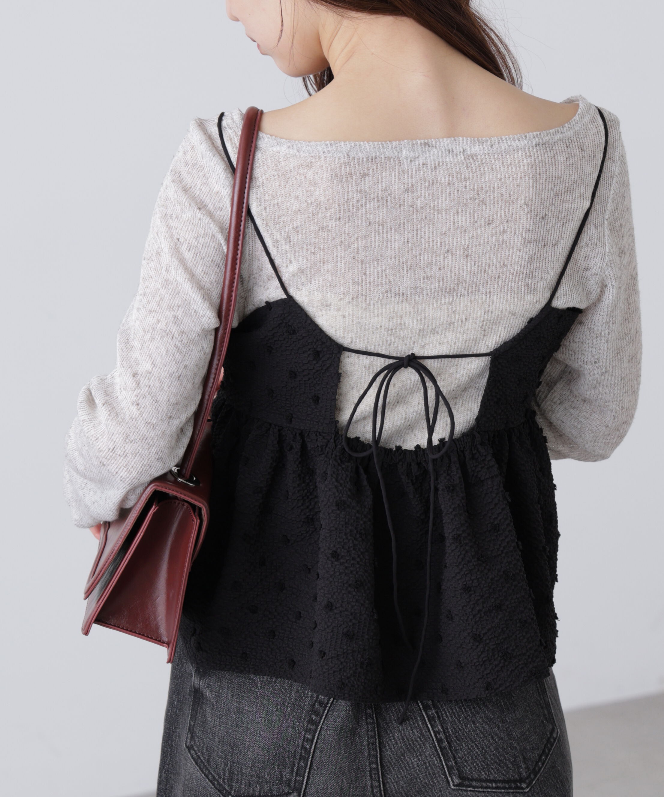  「ドットジャガードキャミソールビスチェ」|シャツ・ブラウス|