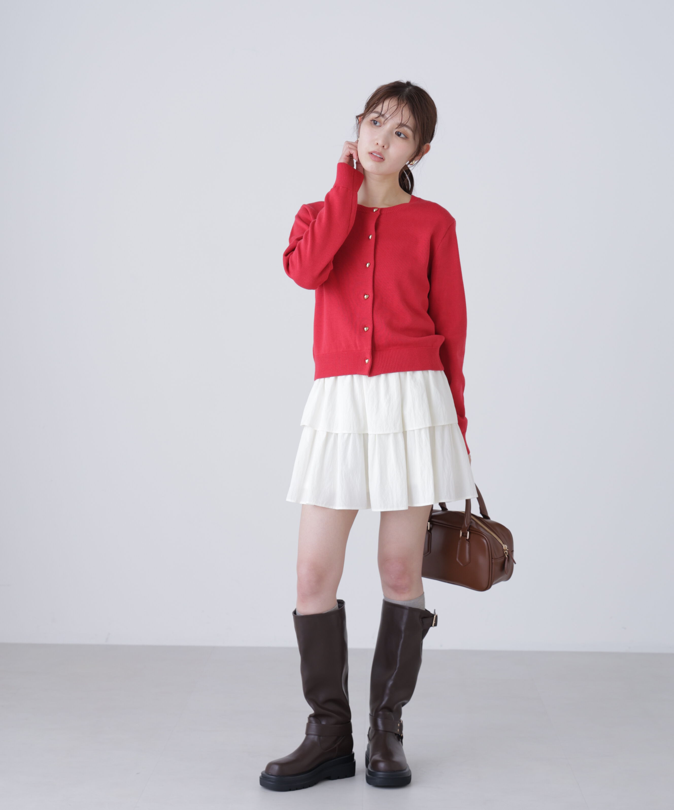  「ハートボタンニットカーディガン」|ニット・セーター|