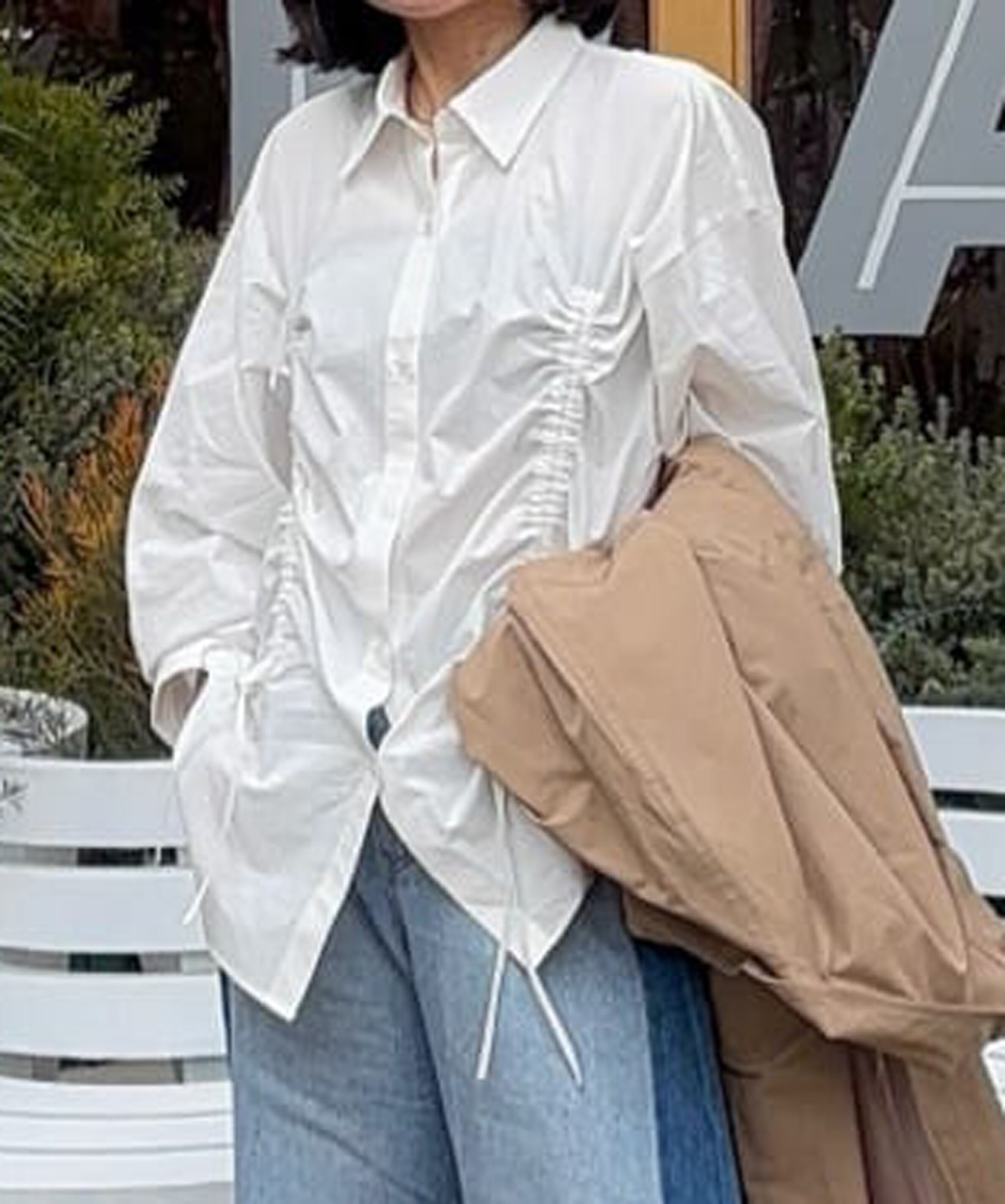  「フロントドロストオーバーサイズシャツ」|シャツ・ブラウス|