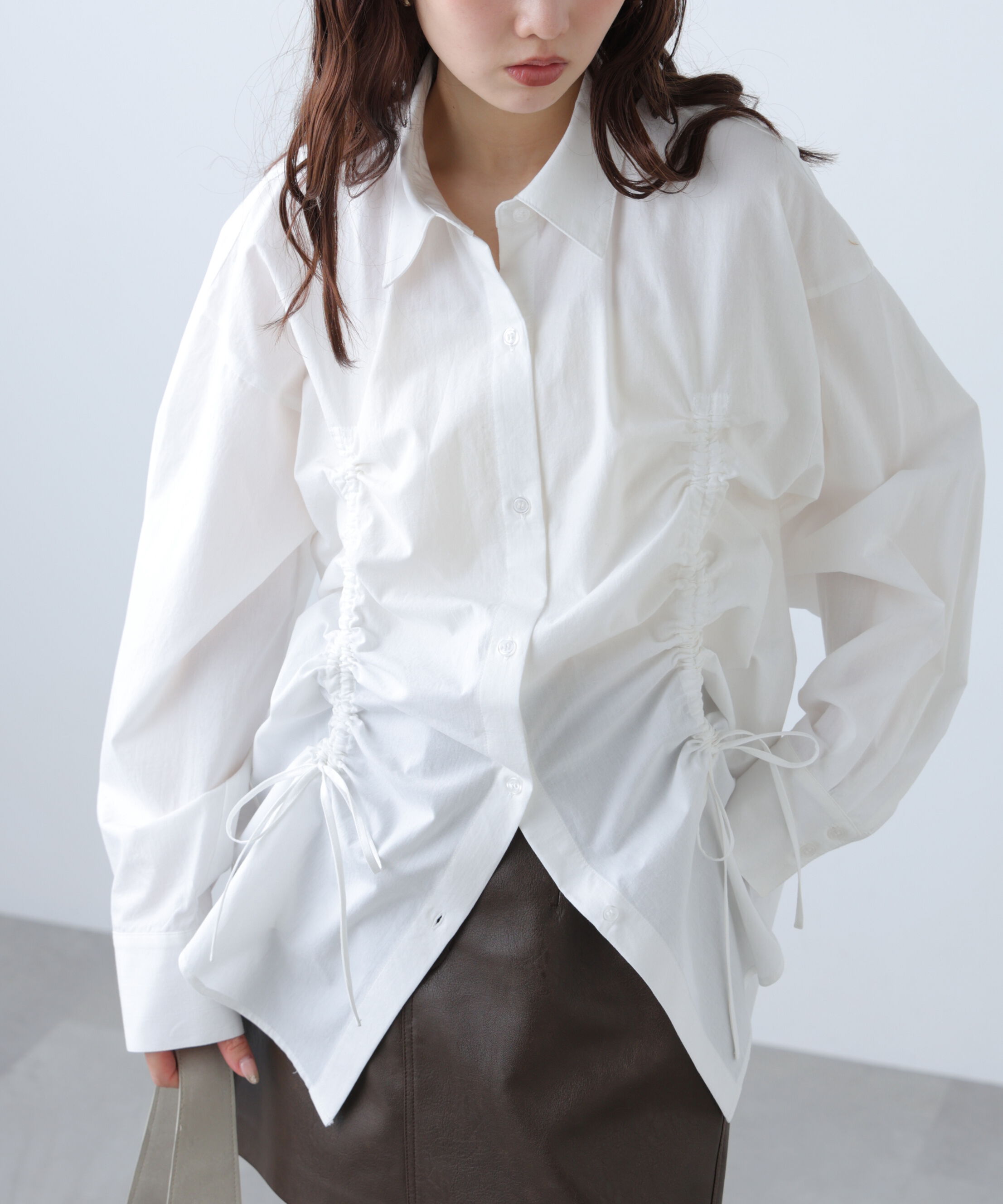  「フロントドロストオーバーサイズシャツ」|シャツ・ブラウス|
