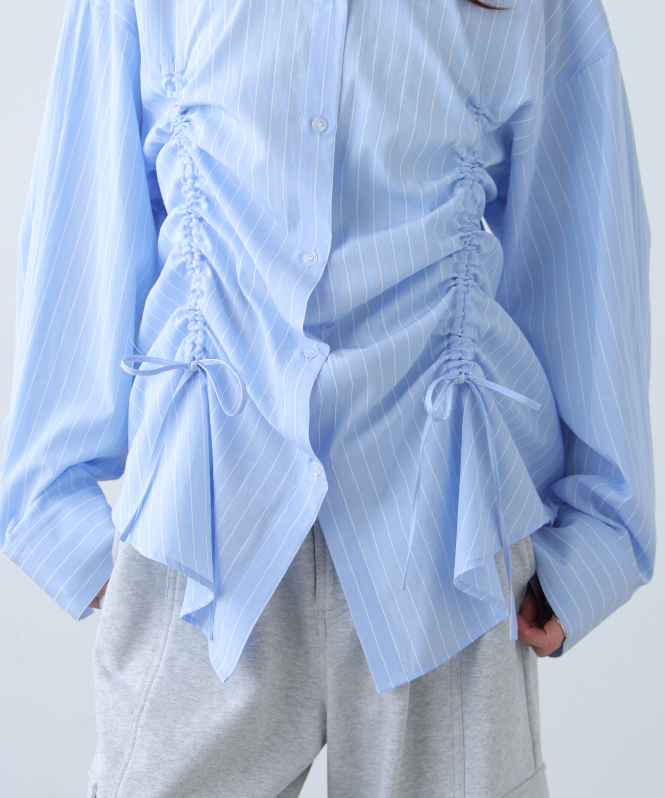  「フロントドロストオーバーサイズシャツ」|シャツ・ブラウス|