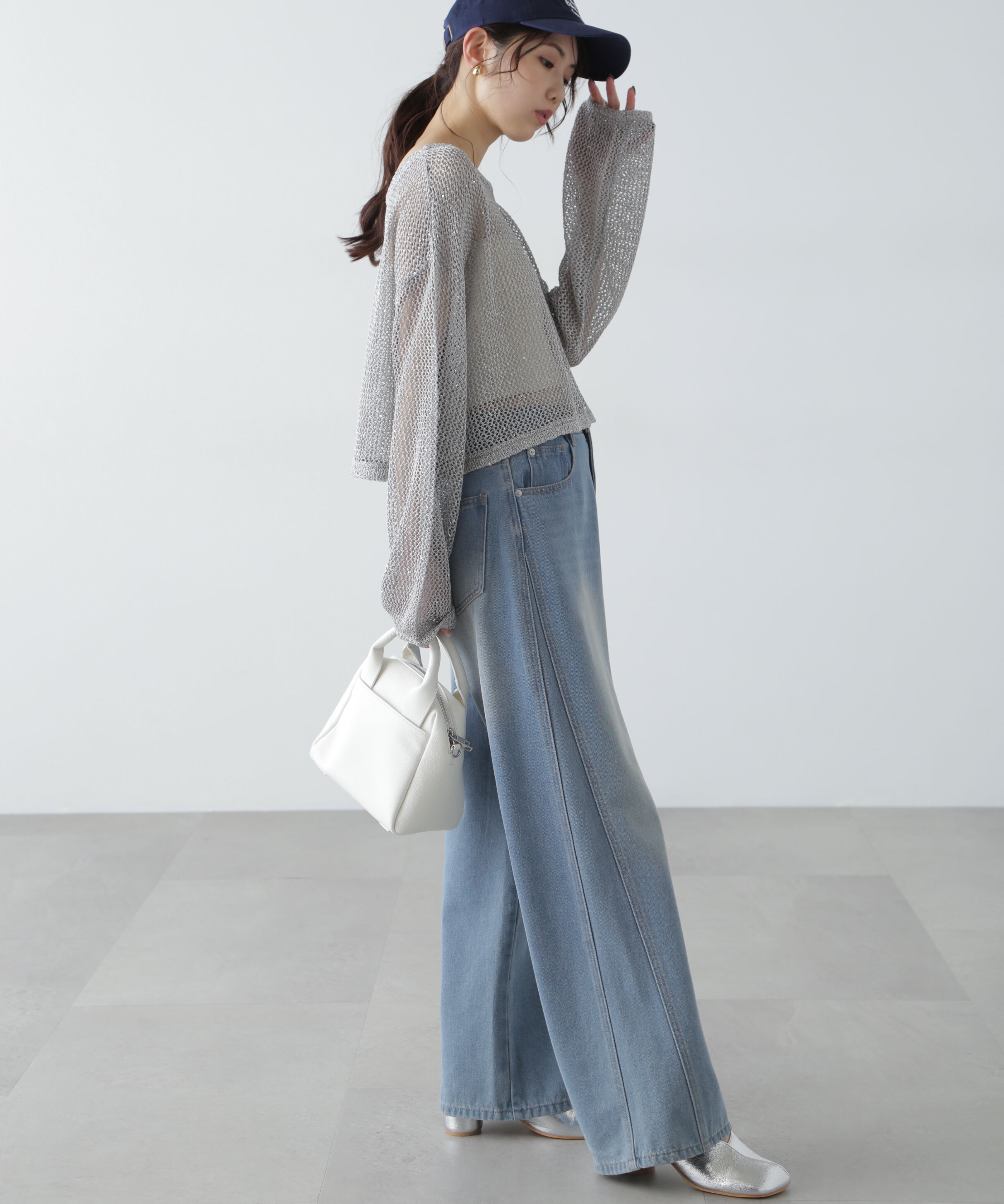  「メッシュスパンコールニット」|ニット・セーター|