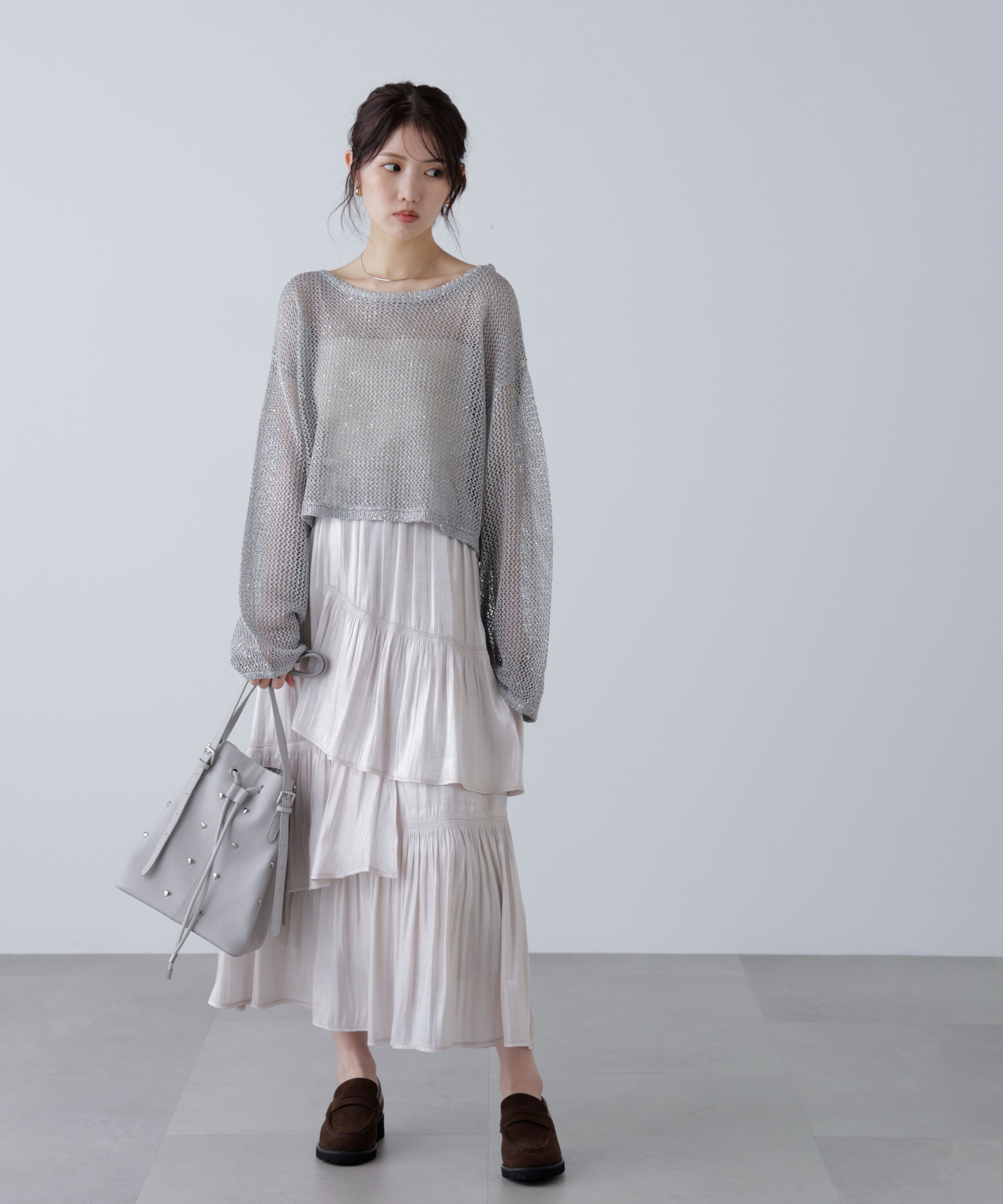  「メッシュスパンコールニット」|ニット・セーター|