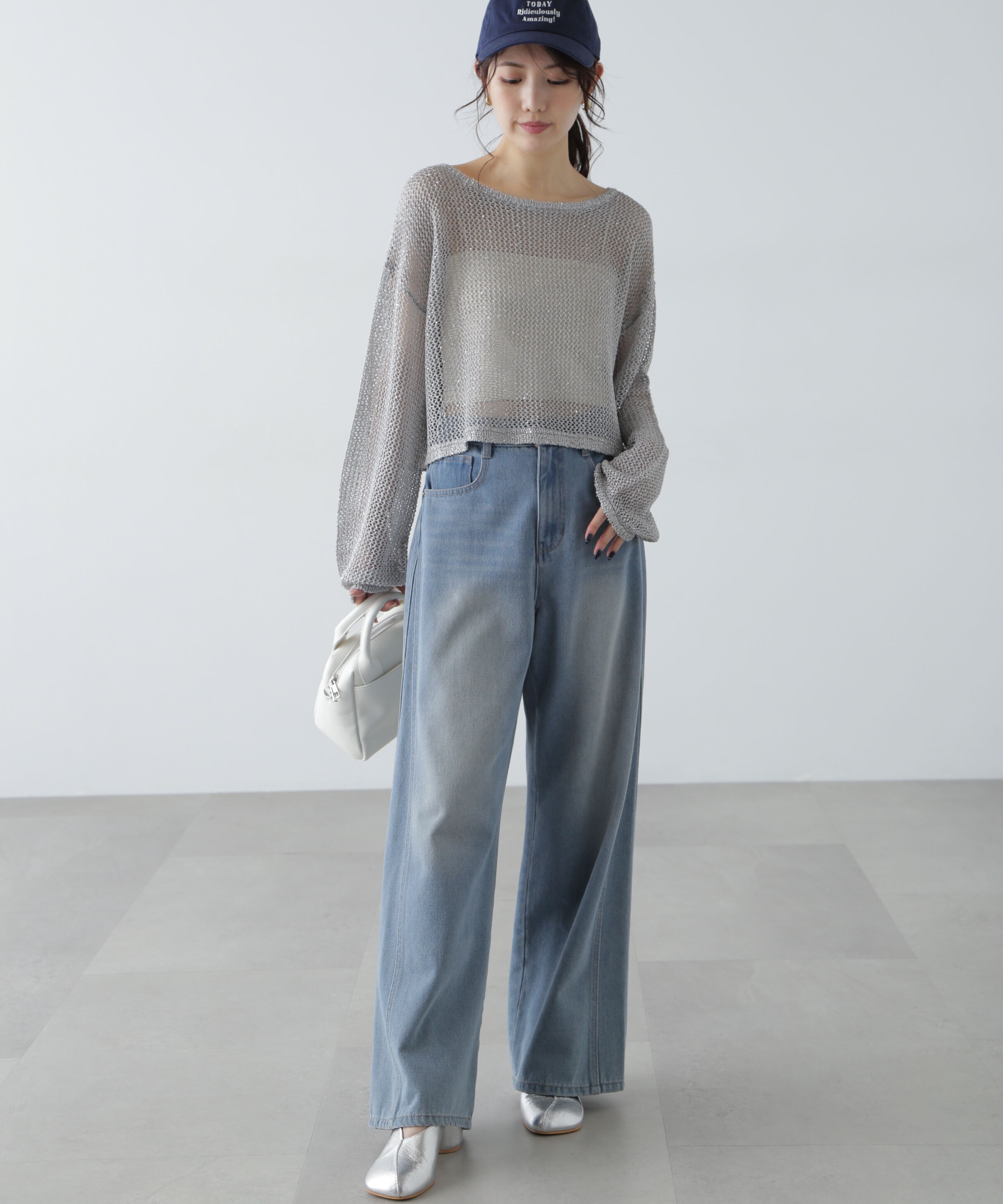  「メッシュスパンコールニット」|ニット・セーター|