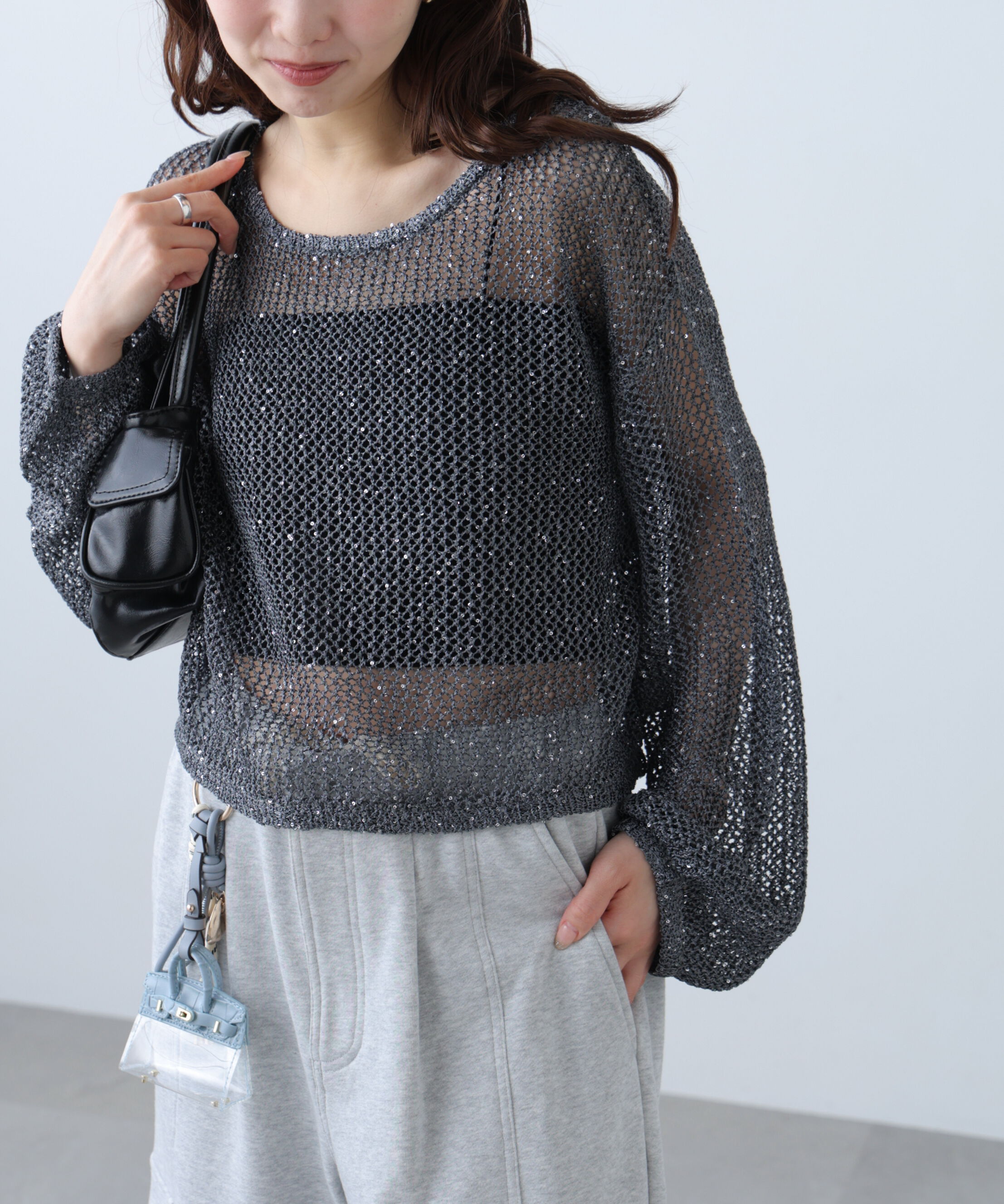  「メッシュスパンコールニット」|ニット・セーター|