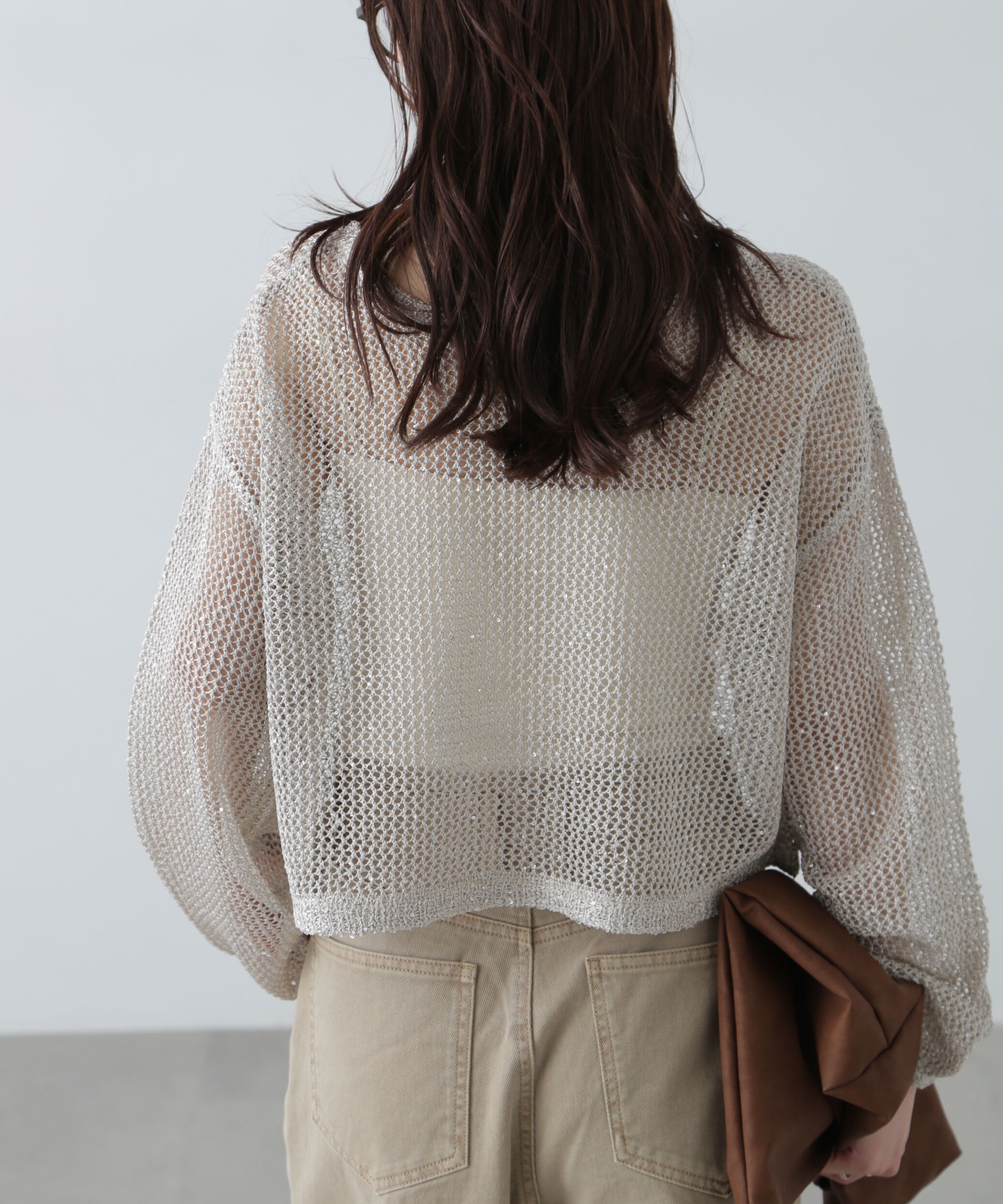  「メッシュスパンコールニット」|ニット・セーター|