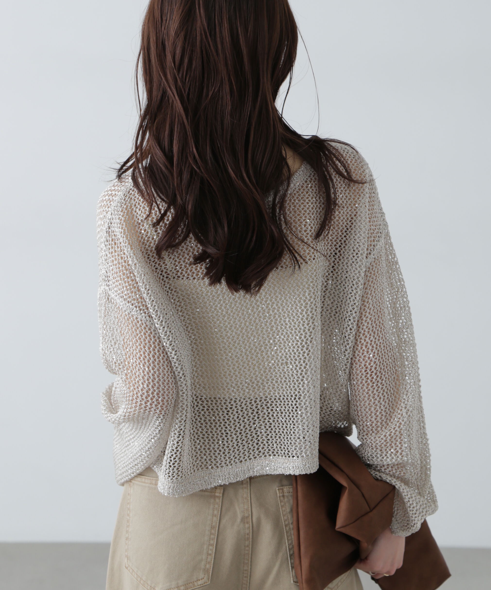  「メッシュスパンコールニット」|ニット・セーター|