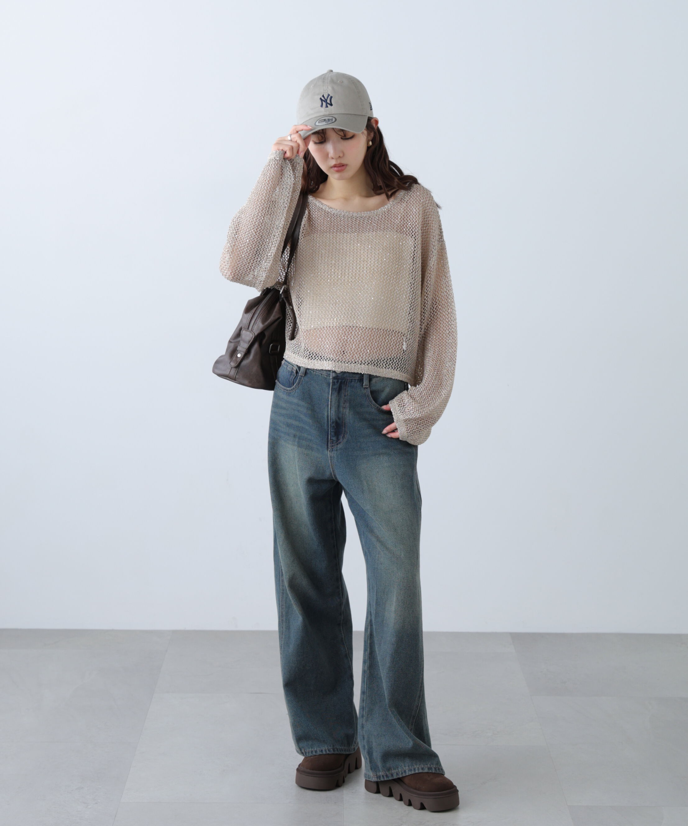  「メッシュスパンコールニット」|ニット・セーター|