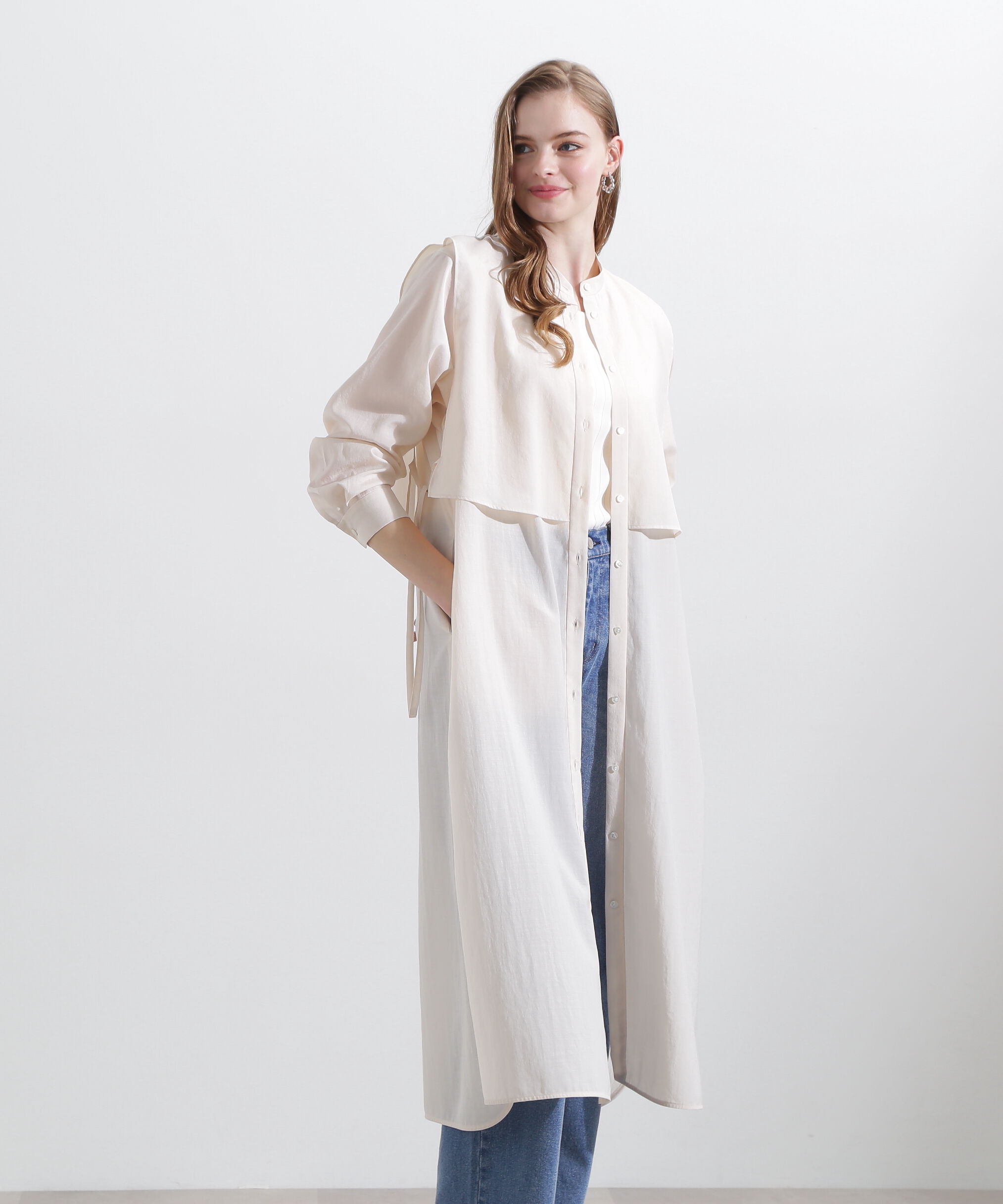  「◆レイヤードシャツワンピース」|ワンピース|ベージュ