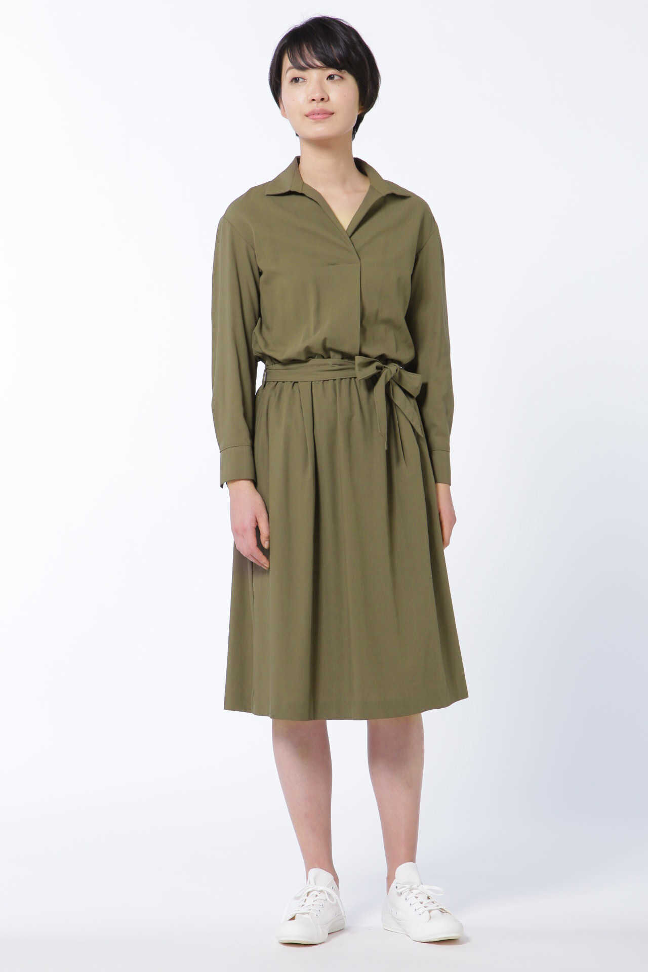  「サッシュベルト付きウエストゴムワンピース◆」|ワンピース|