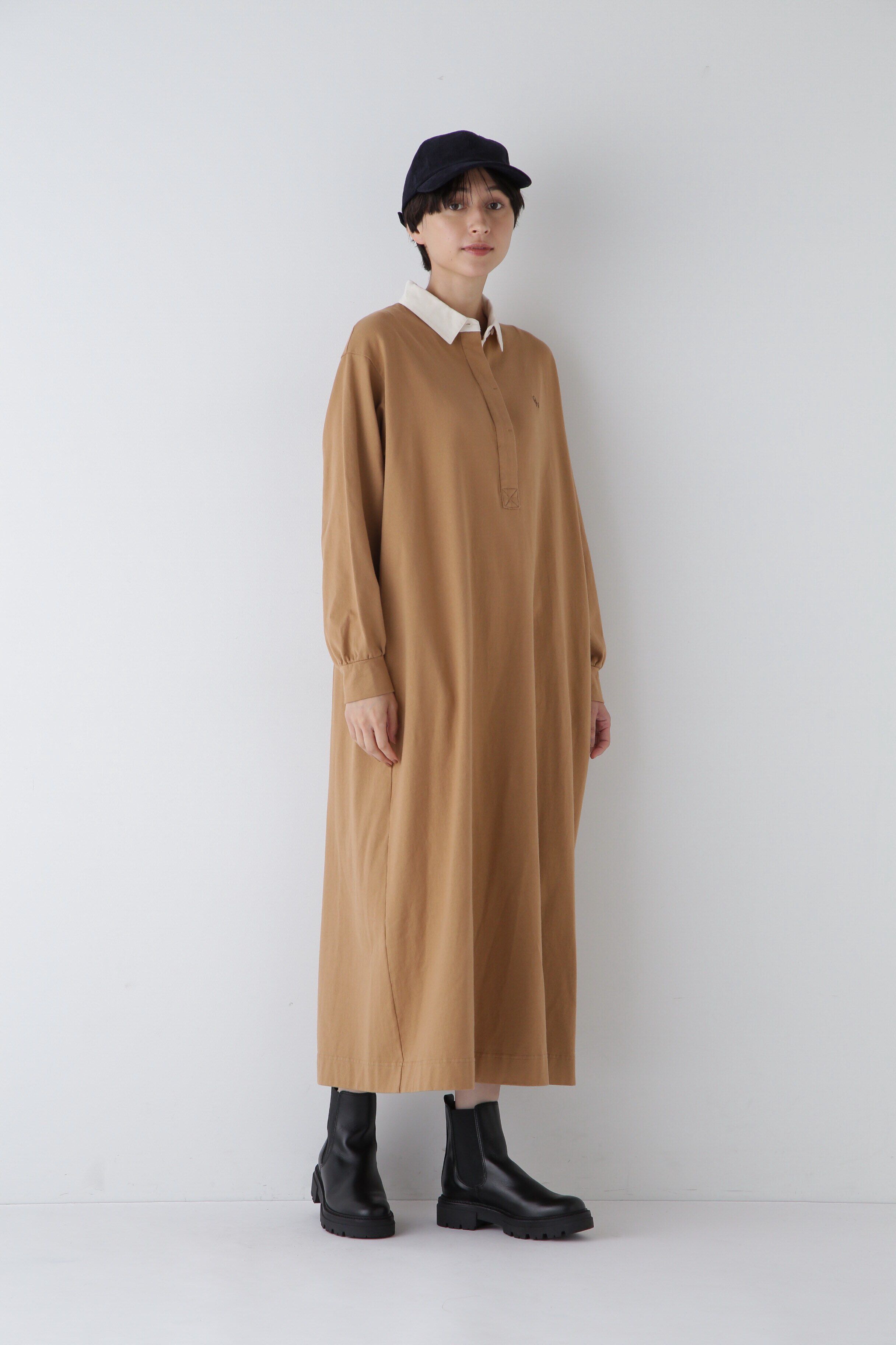  「◆コーヒー染め・30/2度詰天竺ワンピース」|ワンピース|