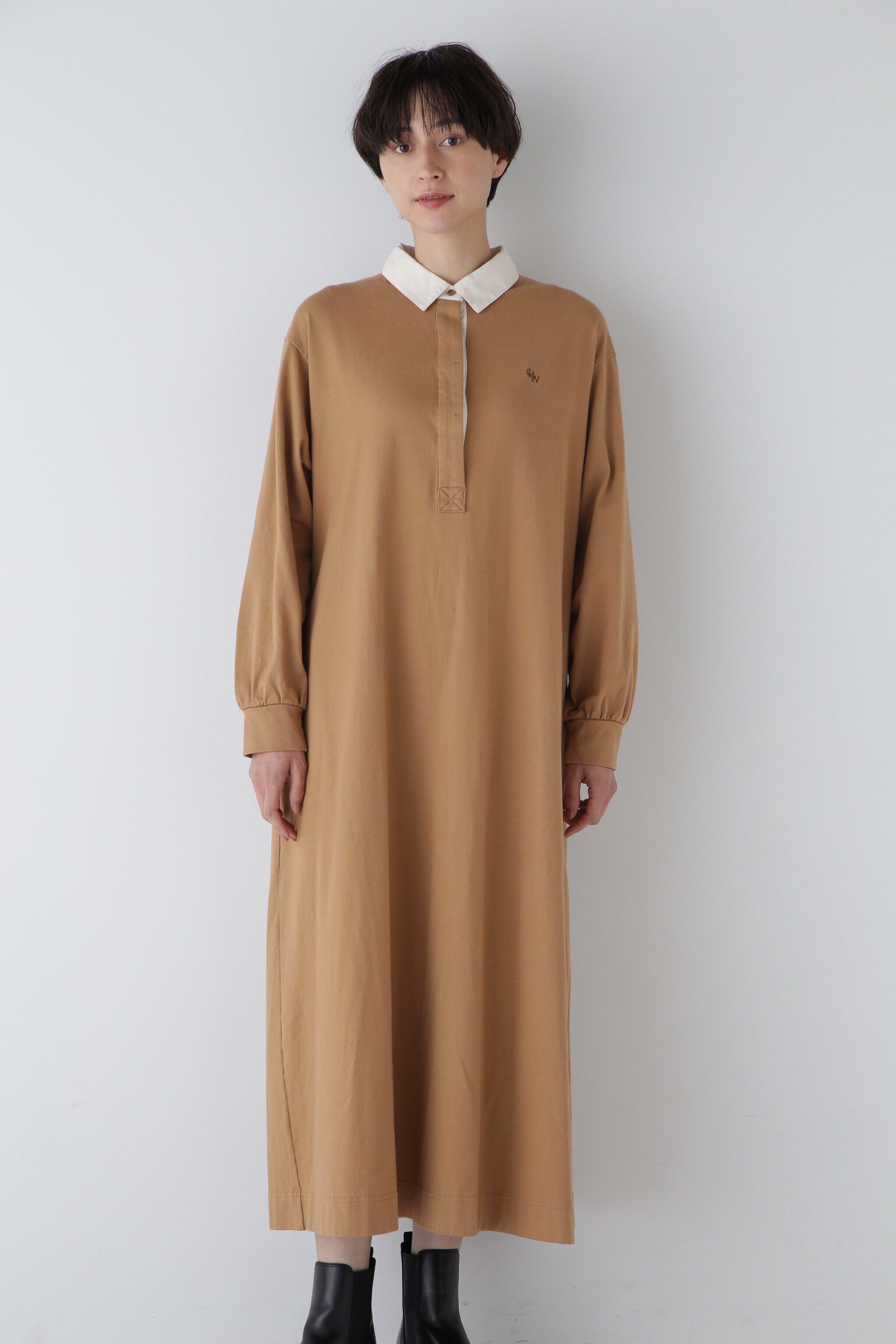  「◆コーヒー染め・30/2度詰天竺ワンピース」|ワンピース|