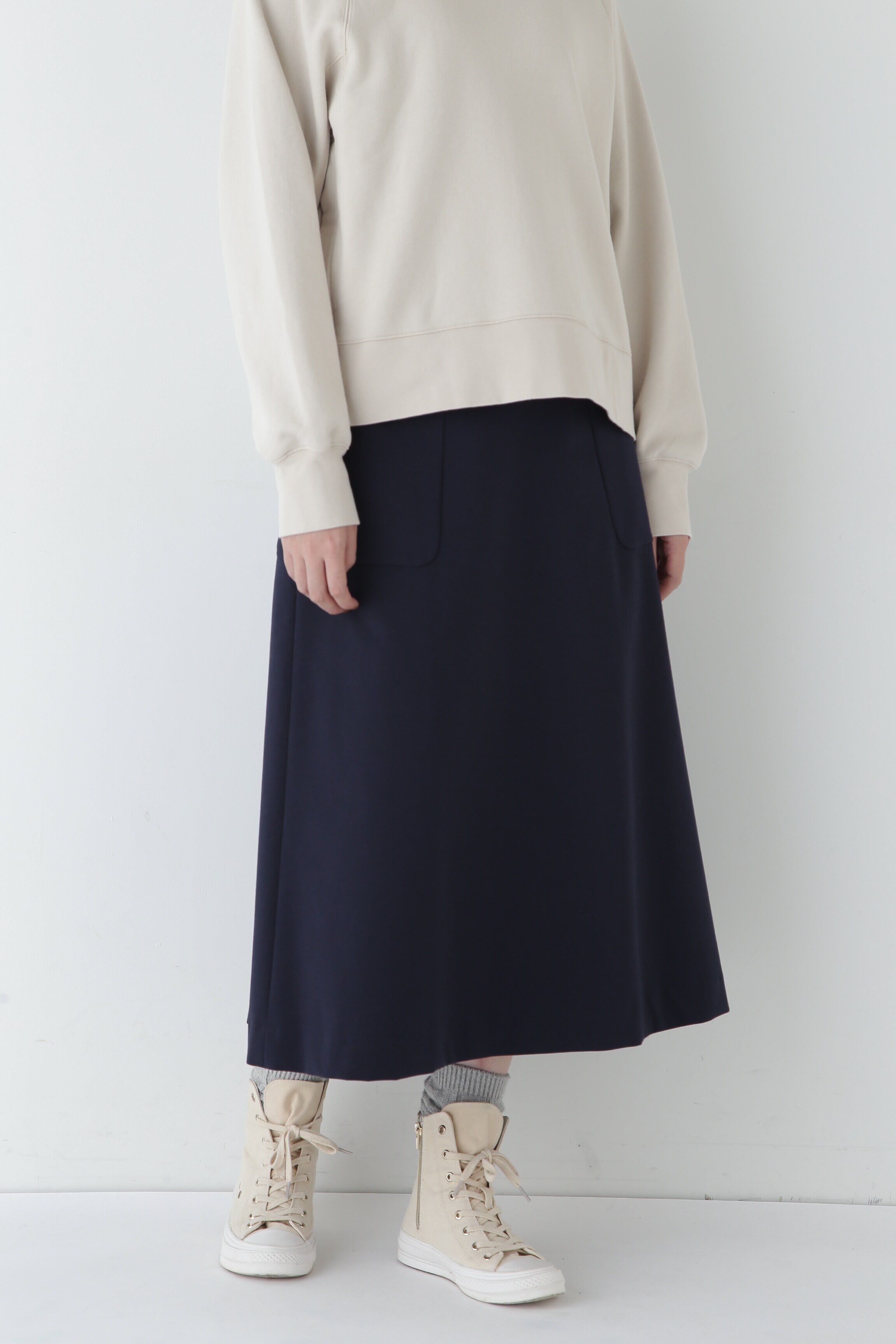  「◆ストレッチポンチスカート」|スカート|ネイビー
