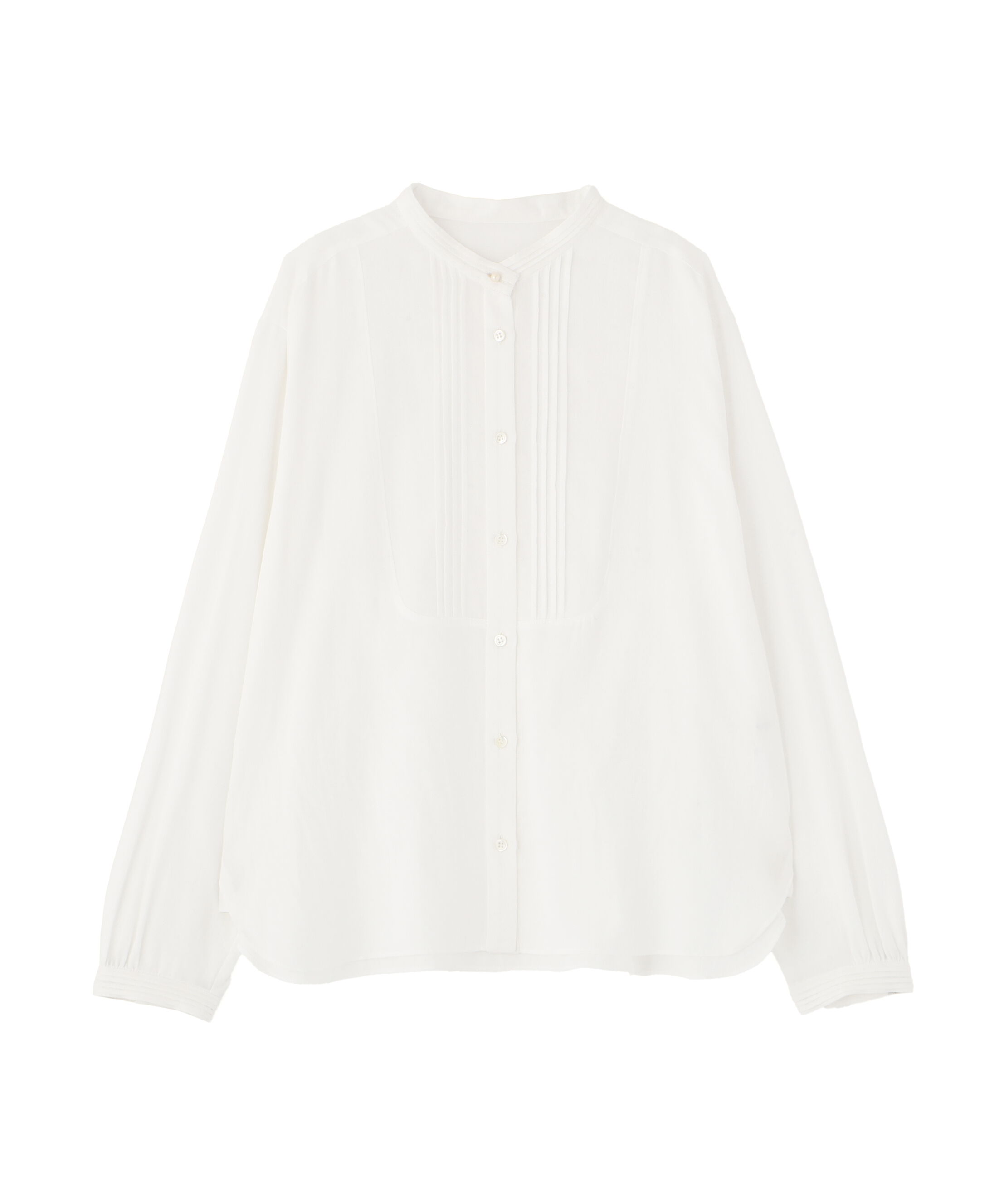  「◆ピンタックバンドカラーブラウス」|シャツ・ブラウス|