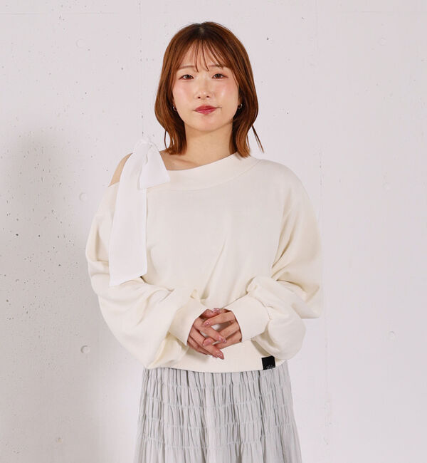 archives「シフォンリボンワンショルスウェット」|Tシャツ・カットソー|