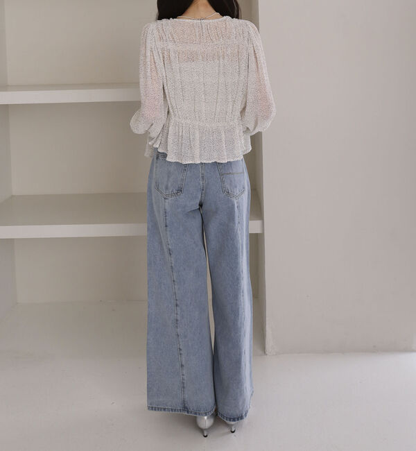 archives「ドットアソート楊柳ブラウスアンサンブル」|カーディガン|