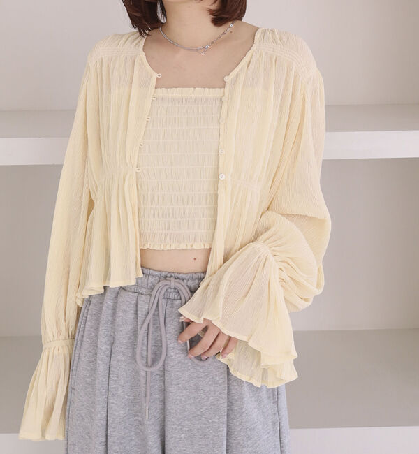 archives「ドットアソート楊柳ブラウスアンサンブル」|カーディガン|