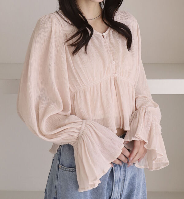 archives「ドットアソート楊柳ブラウスアンサンブル」|カーディガン|