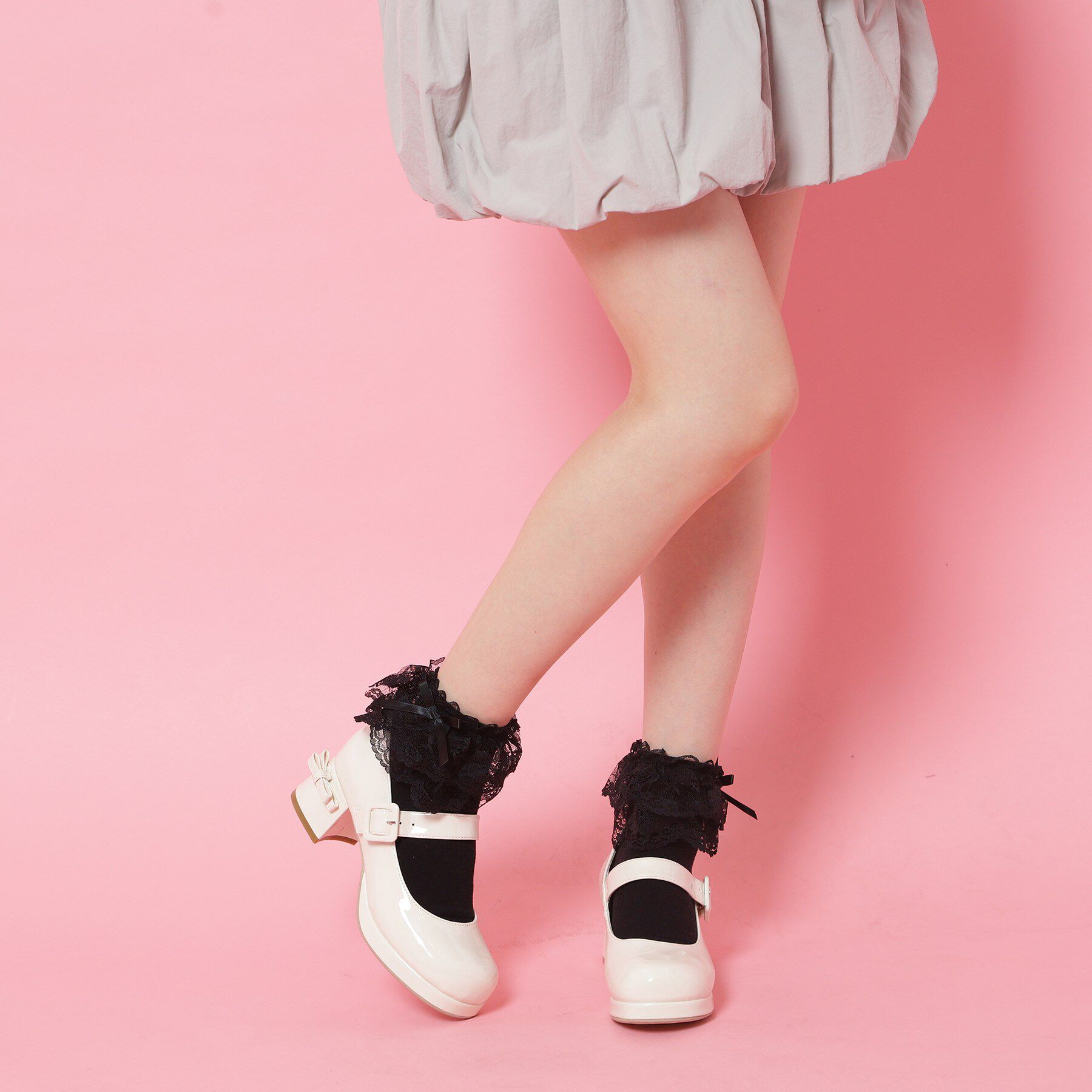 csT&P「バレエコアストラップ付リボン付きパンプス」|パンプス|