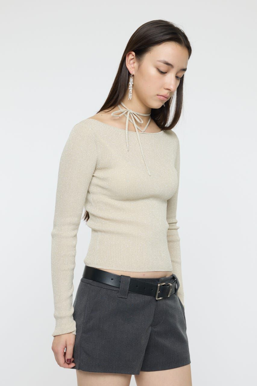 MOUSSY「GLITTER TIE KNIT トップス」|ニット・セーター|