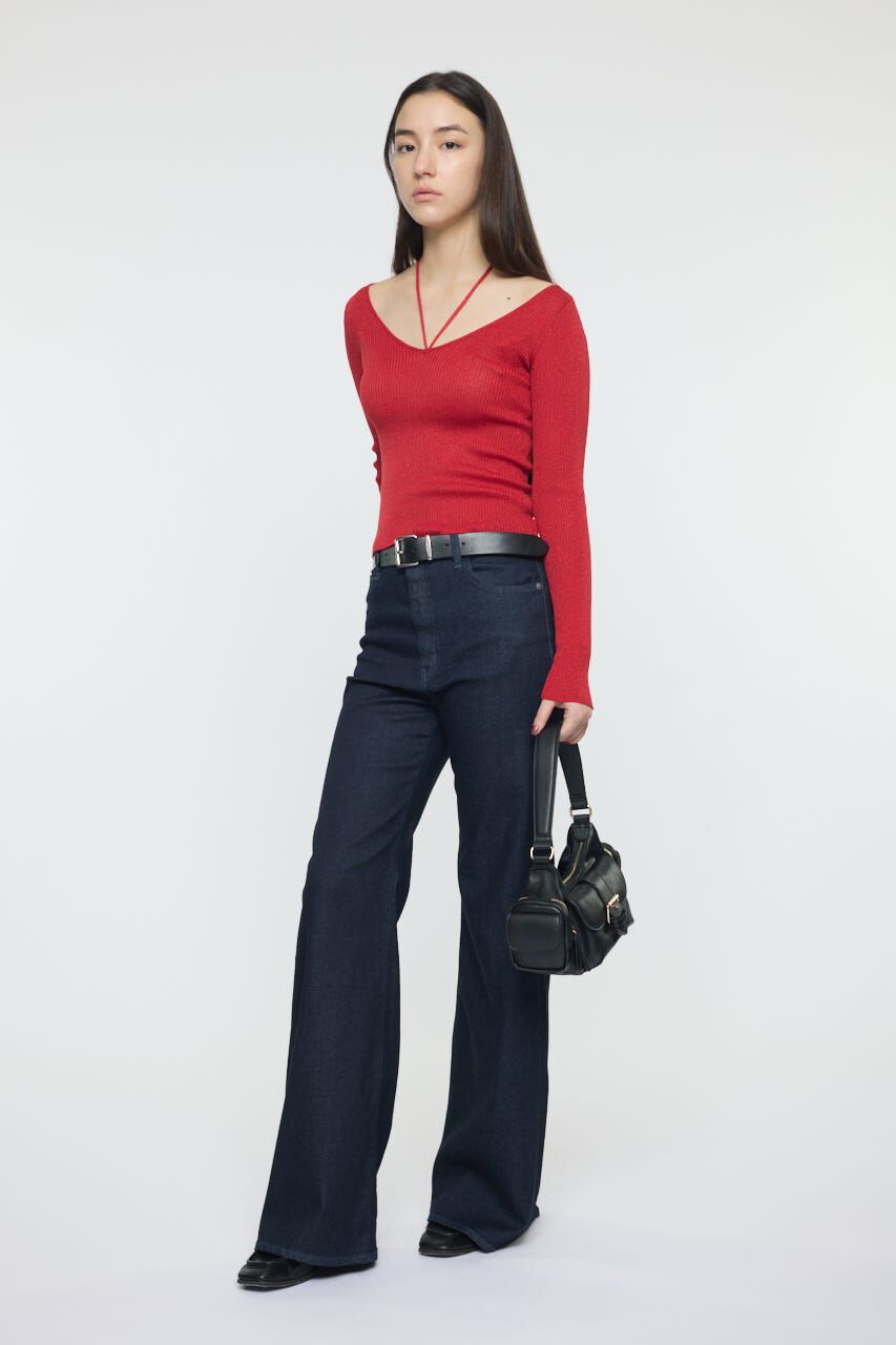 MOUSSY「GLITTER TIE KNIT トップス」|ニット・セーター|