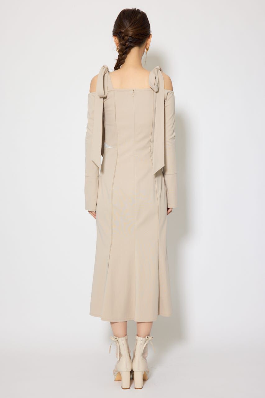 rienda「ショルダーリボンオフショルカットワンピース」|ワンピース|