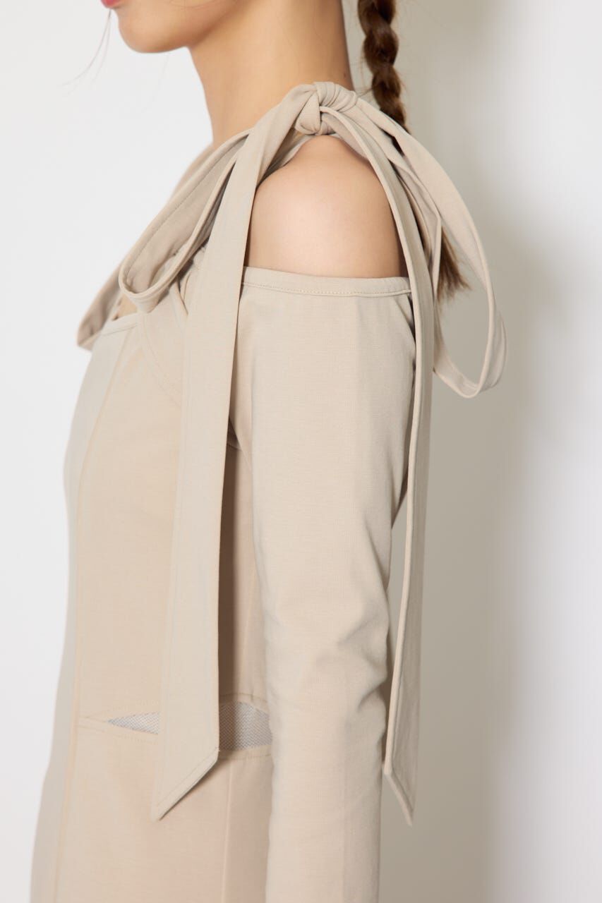 rienda「ショルダーリボンオフショルカットワンピース」|ワンピース|