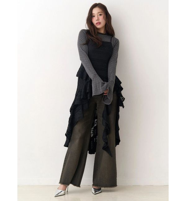 CALNAMUR「アシンメトリーヘムワンピース」|ワンピース|