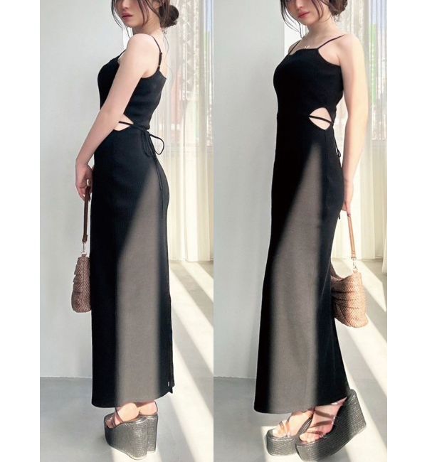 RESEXXY「テレコリブキャミワンピース」|ワンピース|ブラック