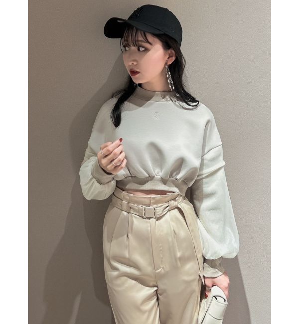 dazzlin「チュールスリーブロゴプルオーバー」|Tシャツ・カットソー|