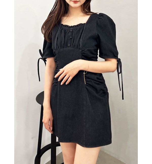 dazzlin「ギャザーデザインアソートミニワンピース」|ワンピース|ブラック