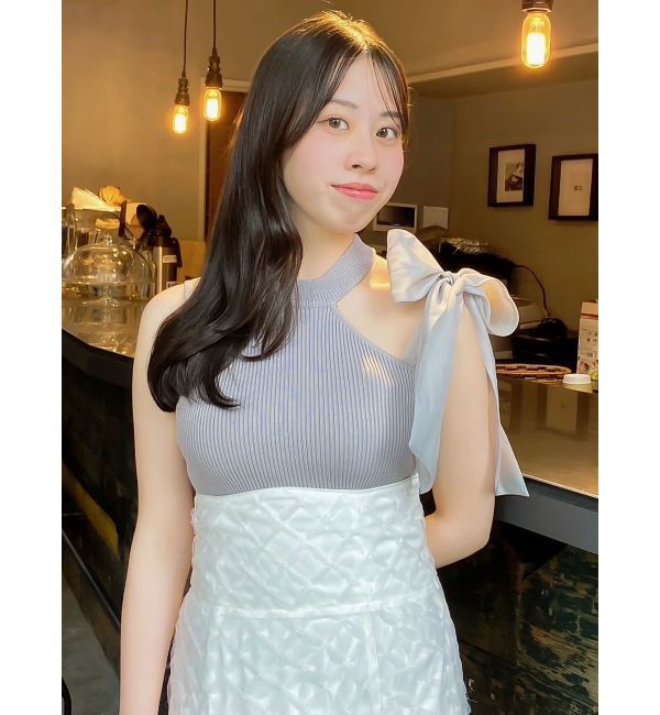 dazzlin「ワンショルリボンノースリトップス」|ニット・セーター|