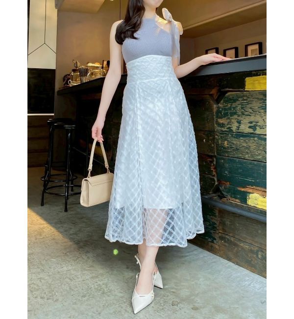 dazzlin「ワンショルリボンノースリトップス」|ニット・セーター|