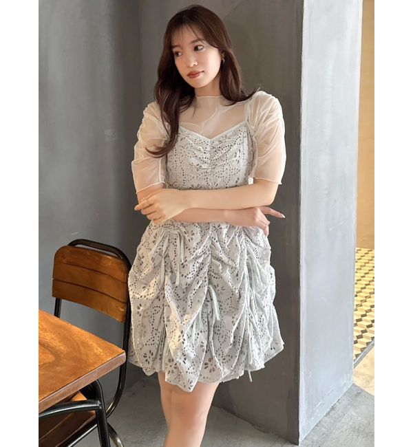 dazzlin「ギャザーリボンミニワンピース」|ワンピース|