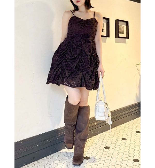 dazzlin「ギャザーリボンミニワンピース」|ワンピース|ブラウン