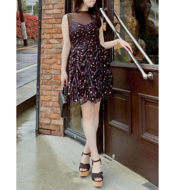 dazzlin「ギャザーリボンミニワンピース」|ワンピース|ミックス