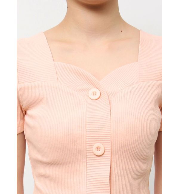 EMODA「フロントボタンショートリブトップ」|Tシャツ・カットソー|