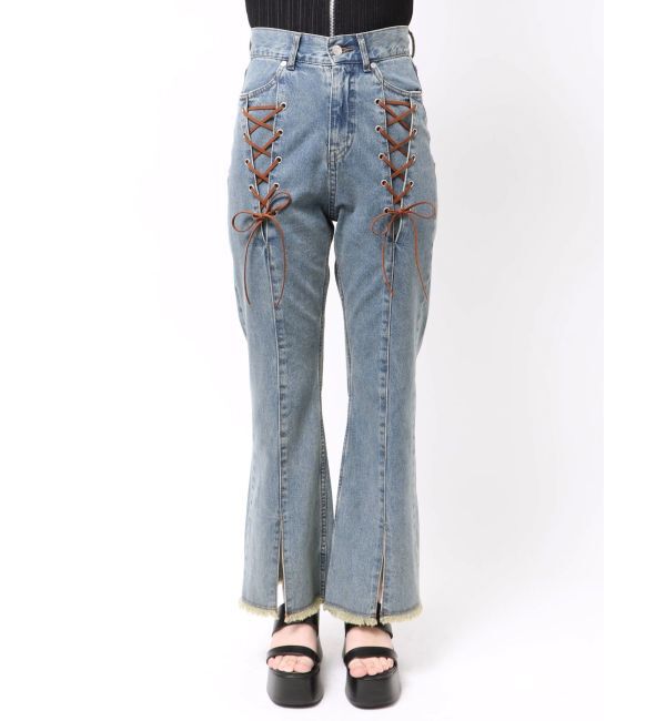 MURUA「レースアップフレアデニム」|デニム|