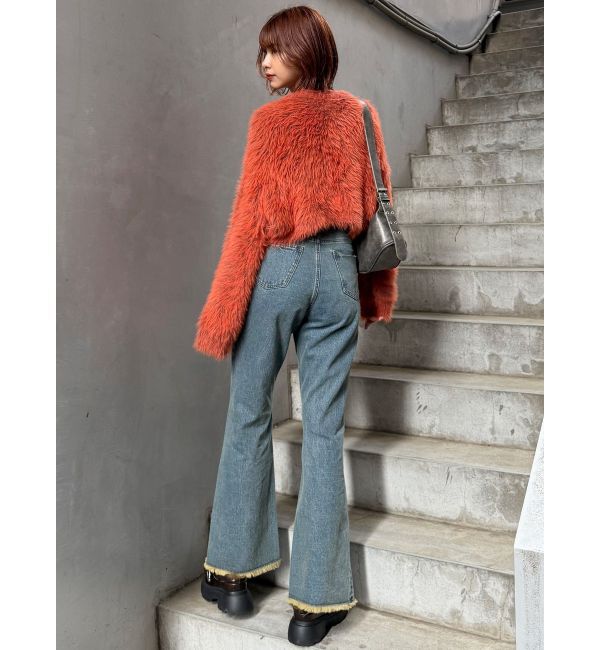 MURUA「レースアップフレアデニム」|デニム|