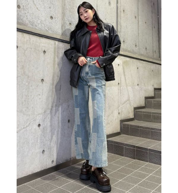 MURUA「パッチワークフレアデニム」|デニム|
