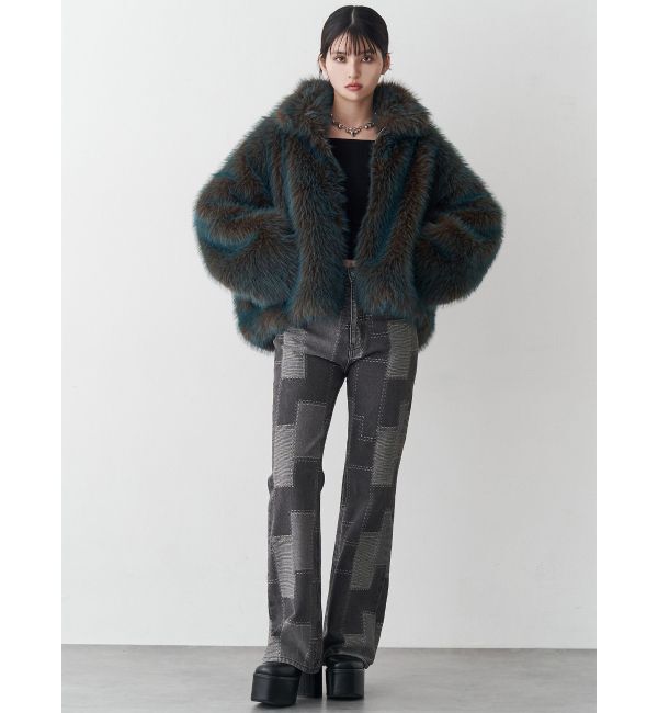 MURUA「パッチワークフレアデニム」|デニム|