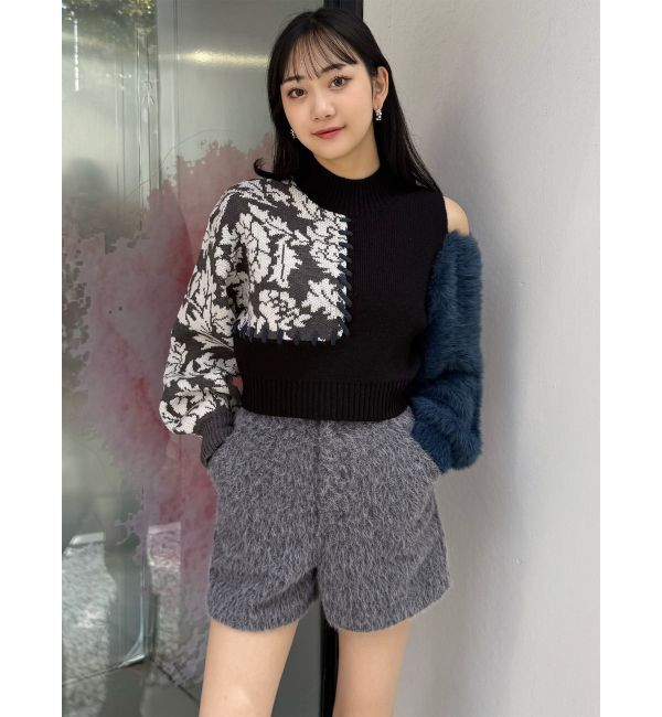 MURUA「ショルダーフラワーシャギーニット」|ニット・セーター|