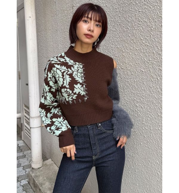 MURUA「ショルダーフラワーシャギーニット」|ニット・セーター|