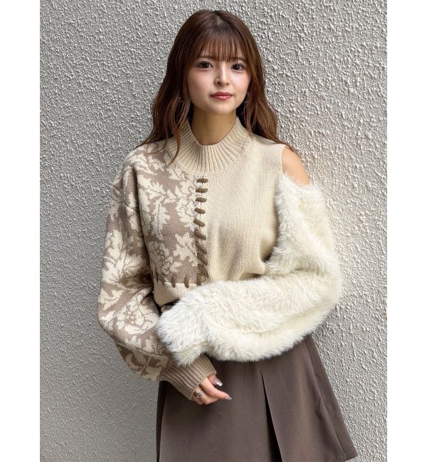 MURUA「ショルダーフラワーシャギーニット」|ニット・セーター|
