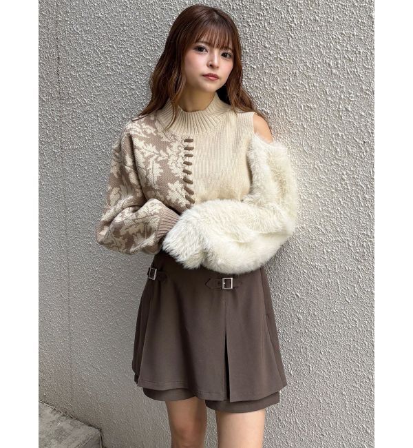 MURUA「ショルダーフラワーシャギーニット」|ニット・セーター|