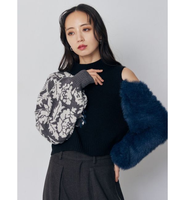 MURUA「ショルダーフラワーシャギーニット」|ニット・セーター|