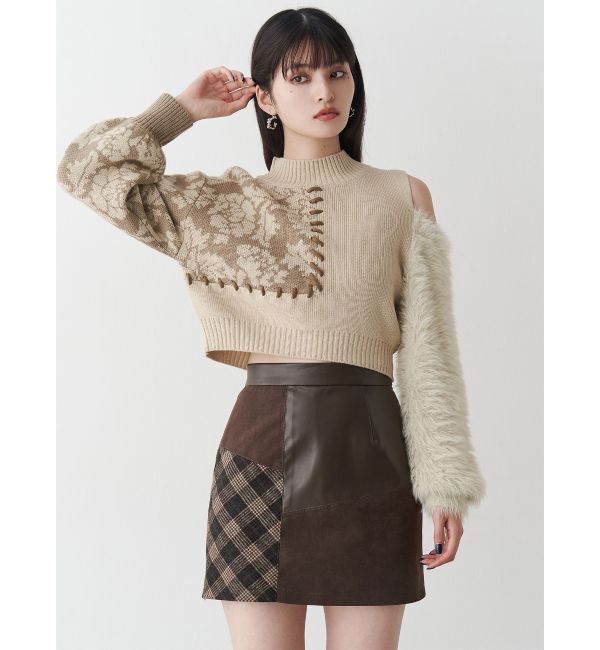 MURUA「ショルダーフラワーシャギーニット」|ニット・セーター|