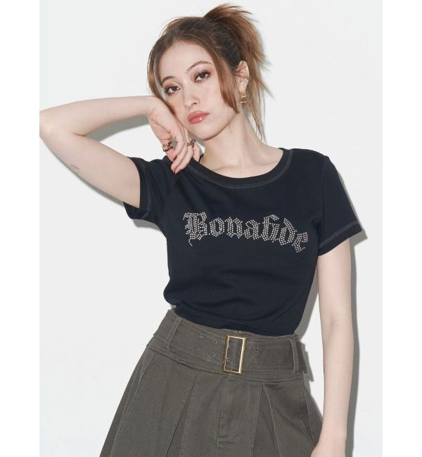 EVRIS「スタッズグラフィックショートTシャツ」|Tシャツ・カットソー|