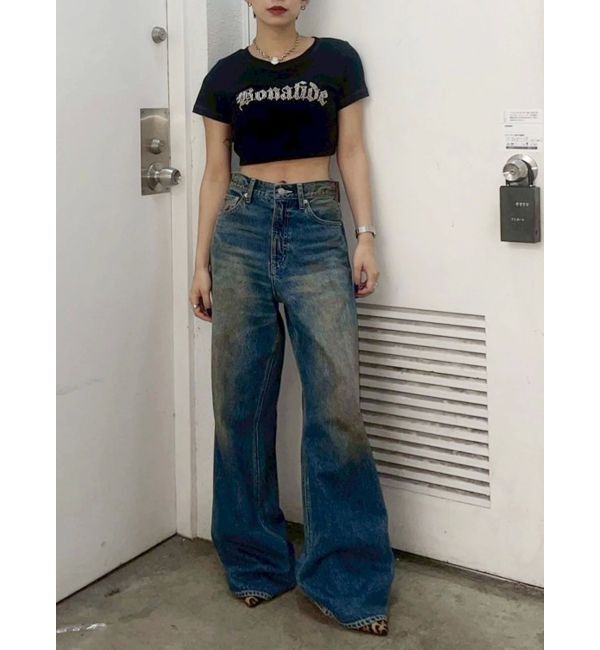 EVRIS「スタッズグラフィックショートTシャツ」|Tシャツ・カットソー|